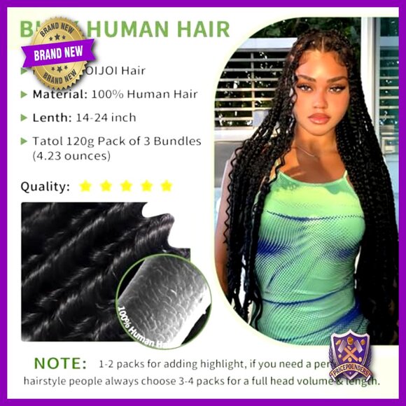 120g 20 Inch Boho Braiding Hair 100% Virgin Human Hair Extensions